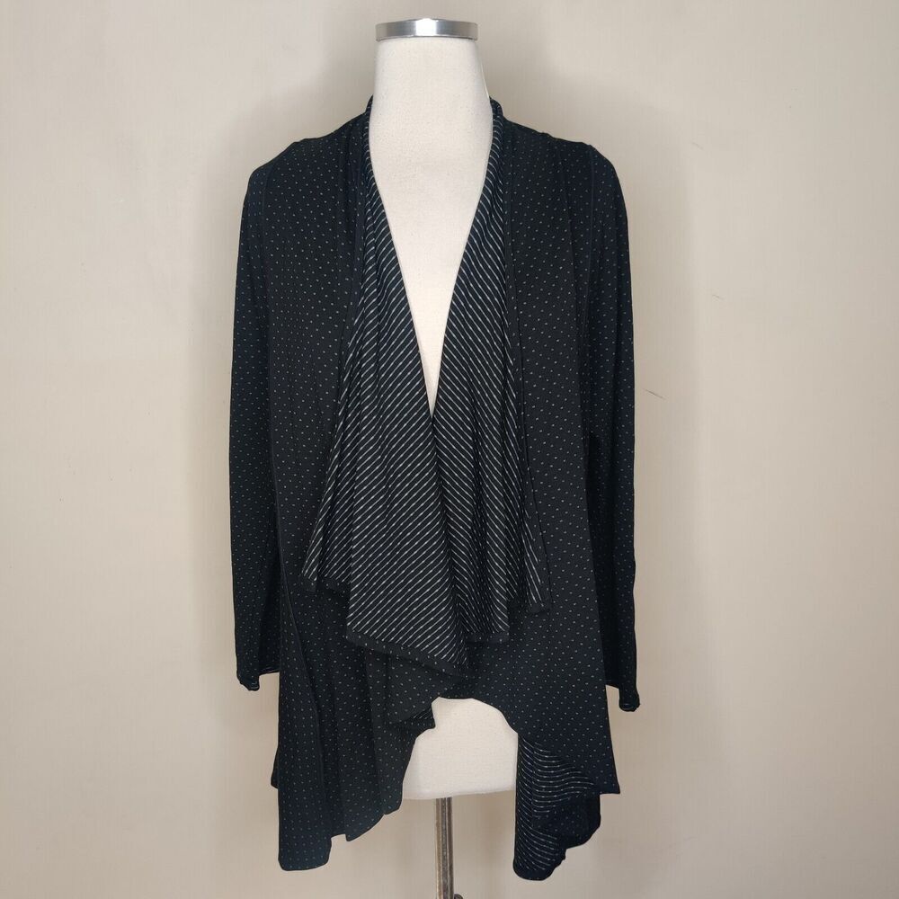 By JJ Stretch Cardigan Sweater Open Front Mini Dot